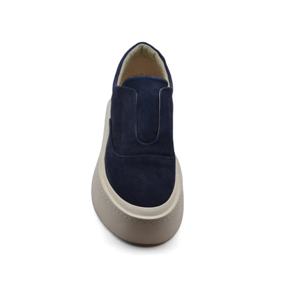 British Style Yuppie Platform Sneakers Men M7513 Navy