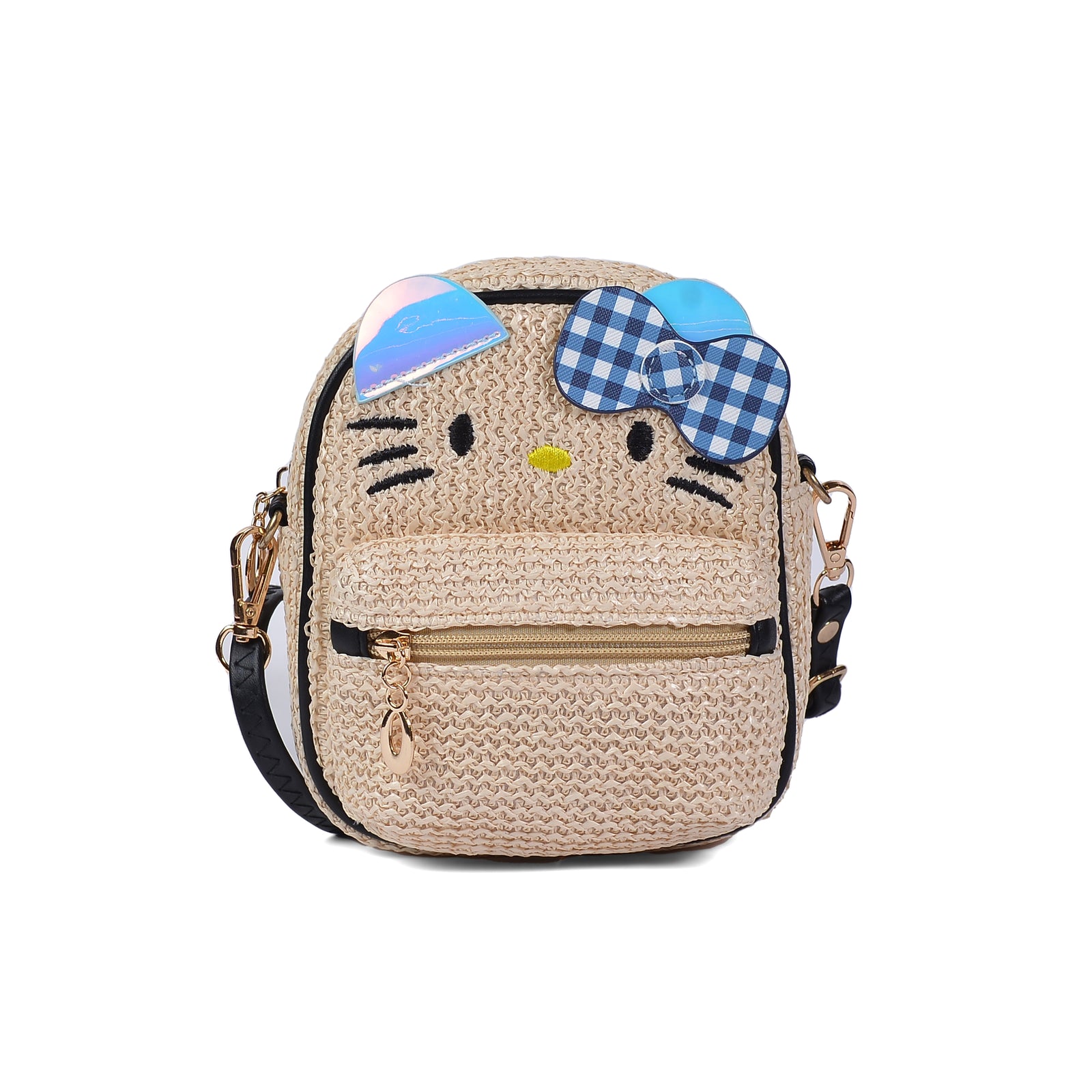 Cute Kitty Girls Small Backpack 0087 Beige - 1
