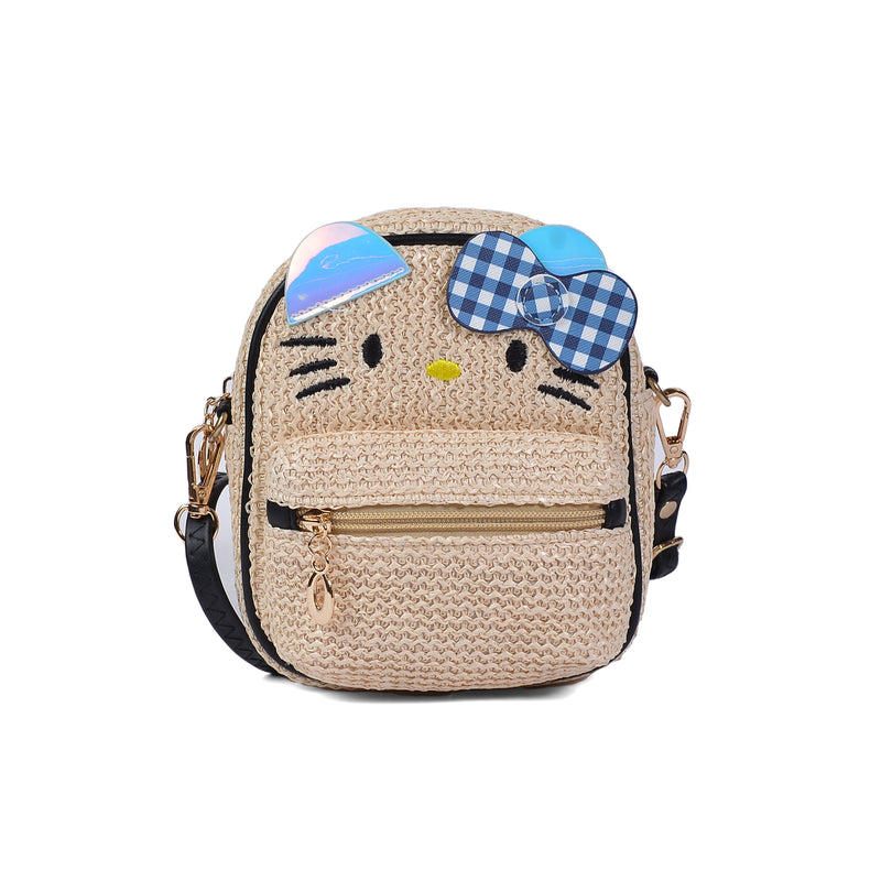 Cute Kitty Girls Small Backpack 0087 Beige - 1