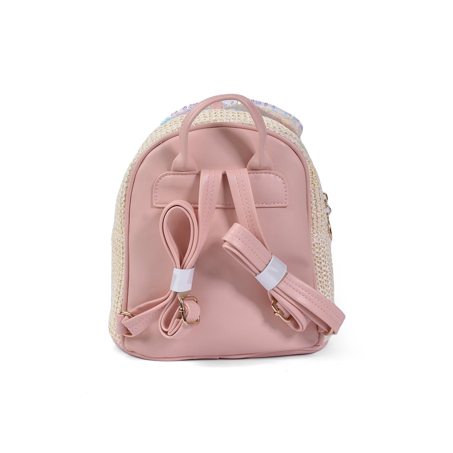 Girls' Small Shiny Bow Backpack 0092C Beige