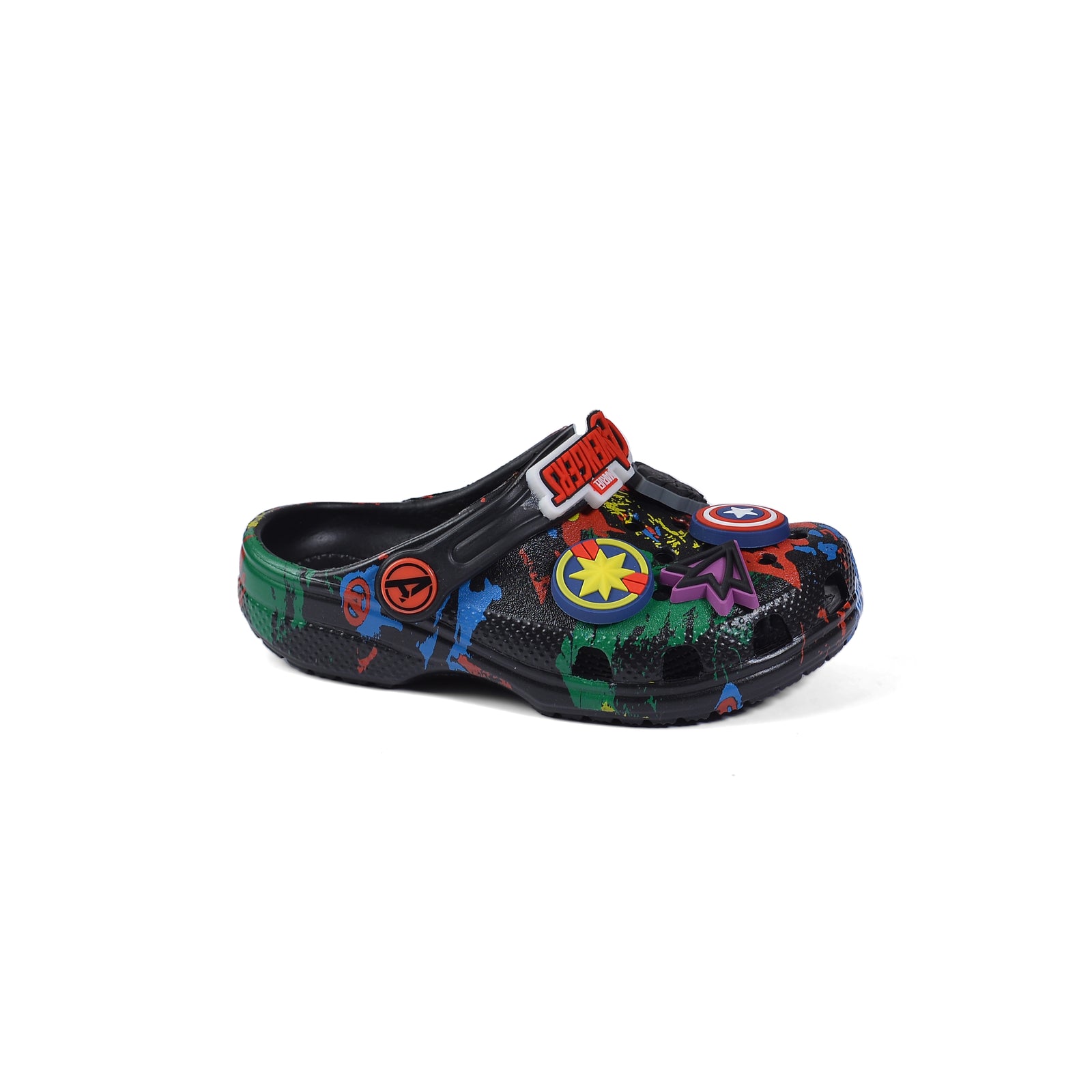 Crocs Marvel Avengers Kids Slippers Cartoon Waterproof Slippers Light Sneakers 204536-A Black - 1