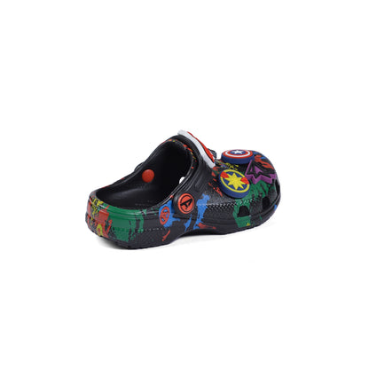 Crocs Marvel Avengers Kids Slippers Cartoon Waterproof Slippers Light Sneakers 204536-A Black