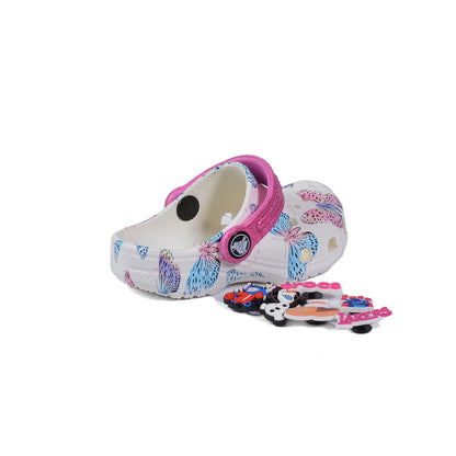 Crocs butterflies Kids Slippers Cartoon Waterproof Slippers Light Sneakers 208631 White