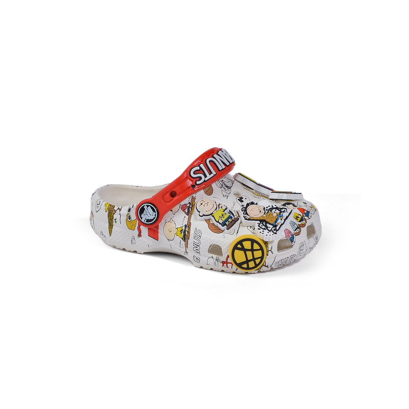 Crocs Peanuts Kids Slippers Cartoon Waterproof Slippers Light Sneakers 208300 White - 1