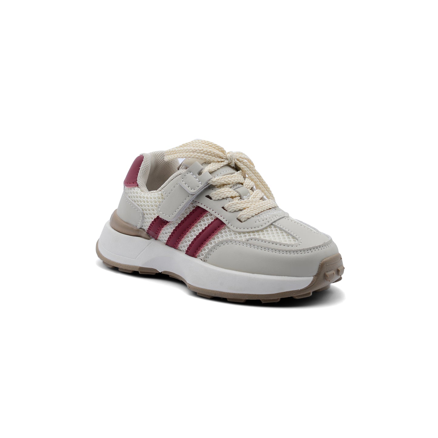 Sneakers Kids 8911 Beige&Maroon