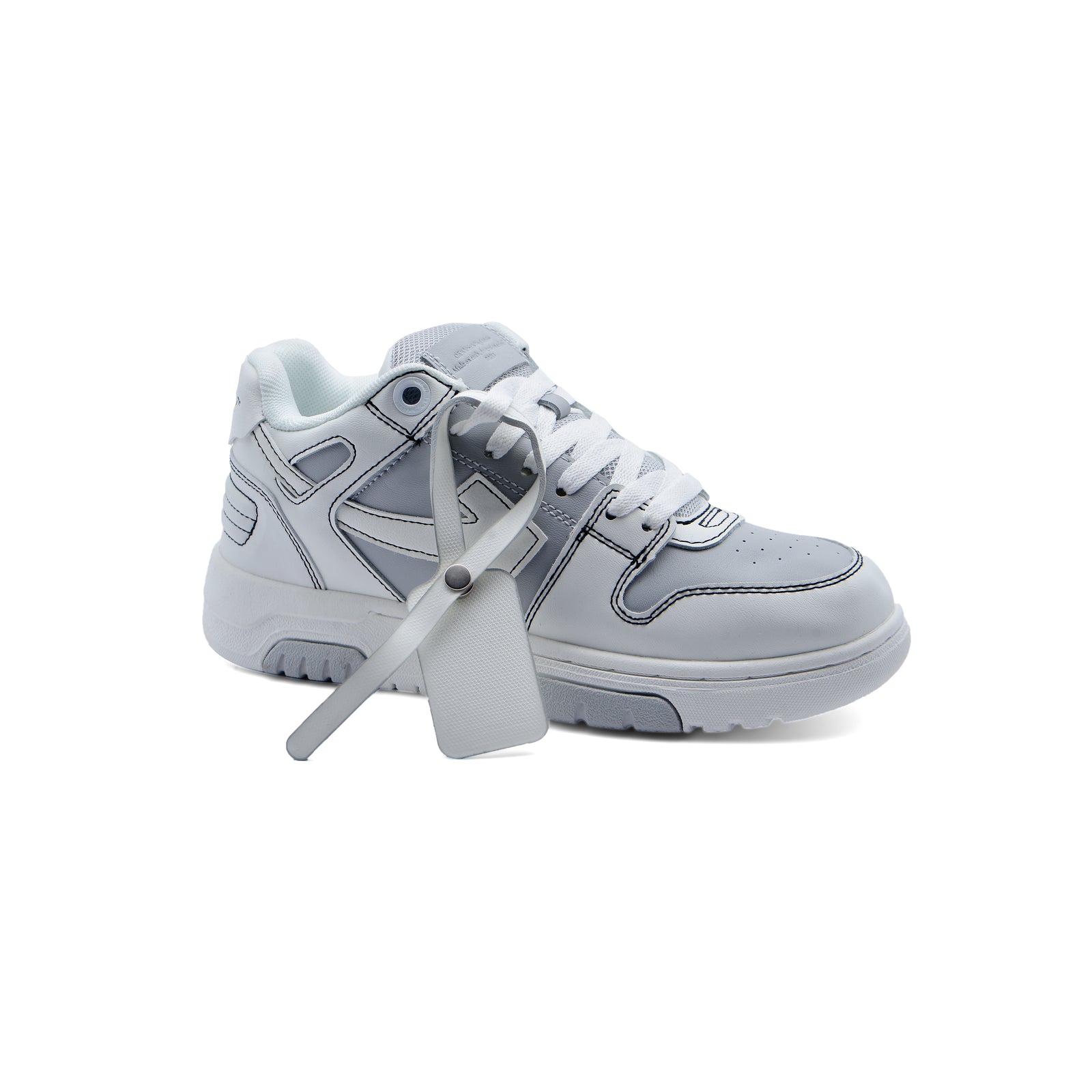 Off-White Logic Out Of Office Lace-Up Sneakers 189S24-W Gray - 1