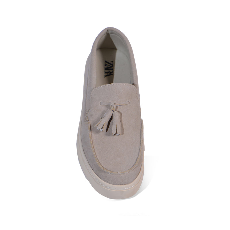 Zara Leather Moccasin With Tassels Sneakers Man 2206/120/802 Beige - 3