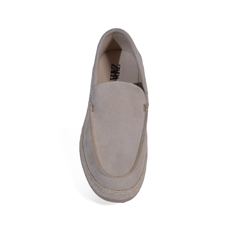 Zara Leather And Jute Loafers Sneakers Man 2639/520 Beige - 3
