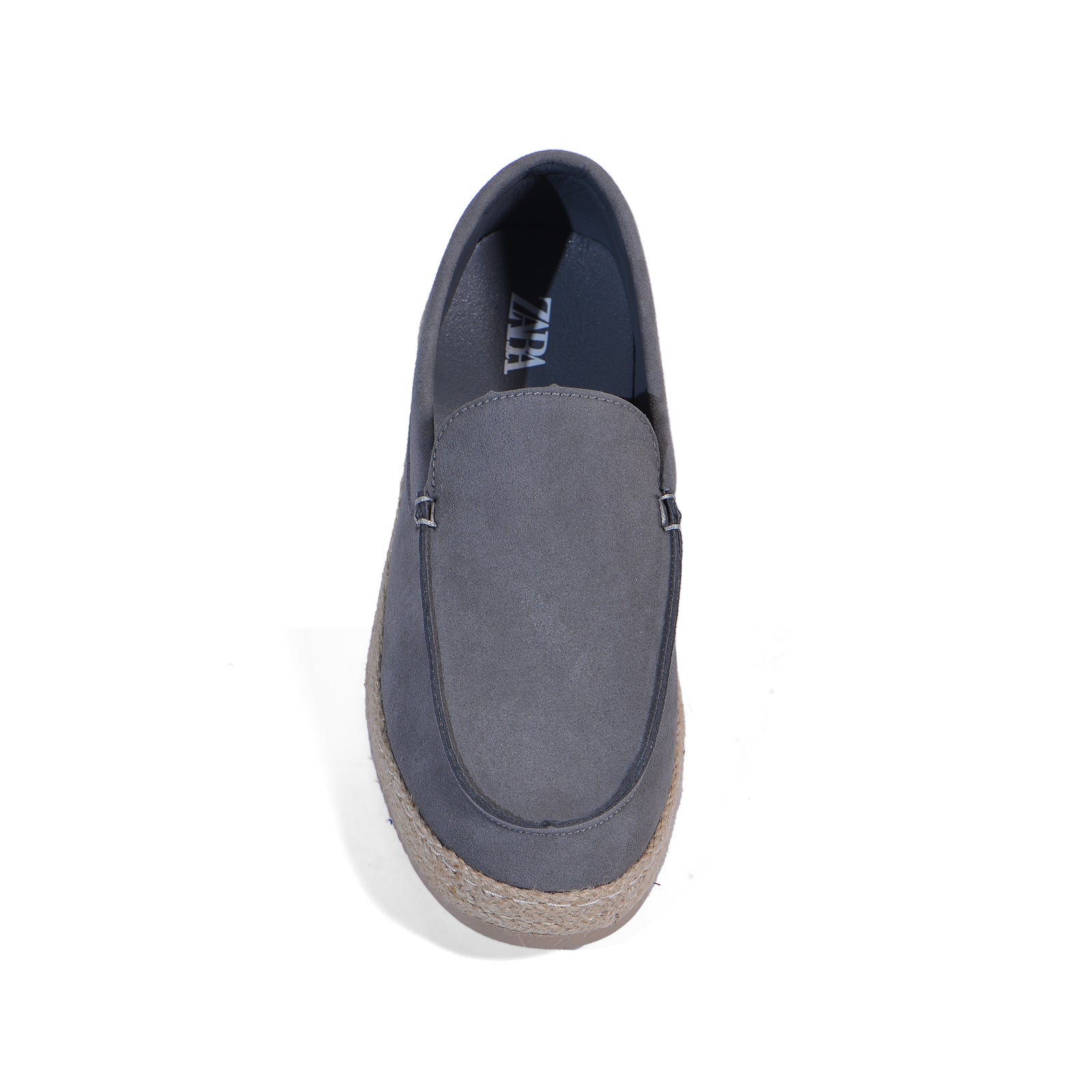 Zara Leather And Jute Loafers Sneakers Man 2639/520 Gray - 3