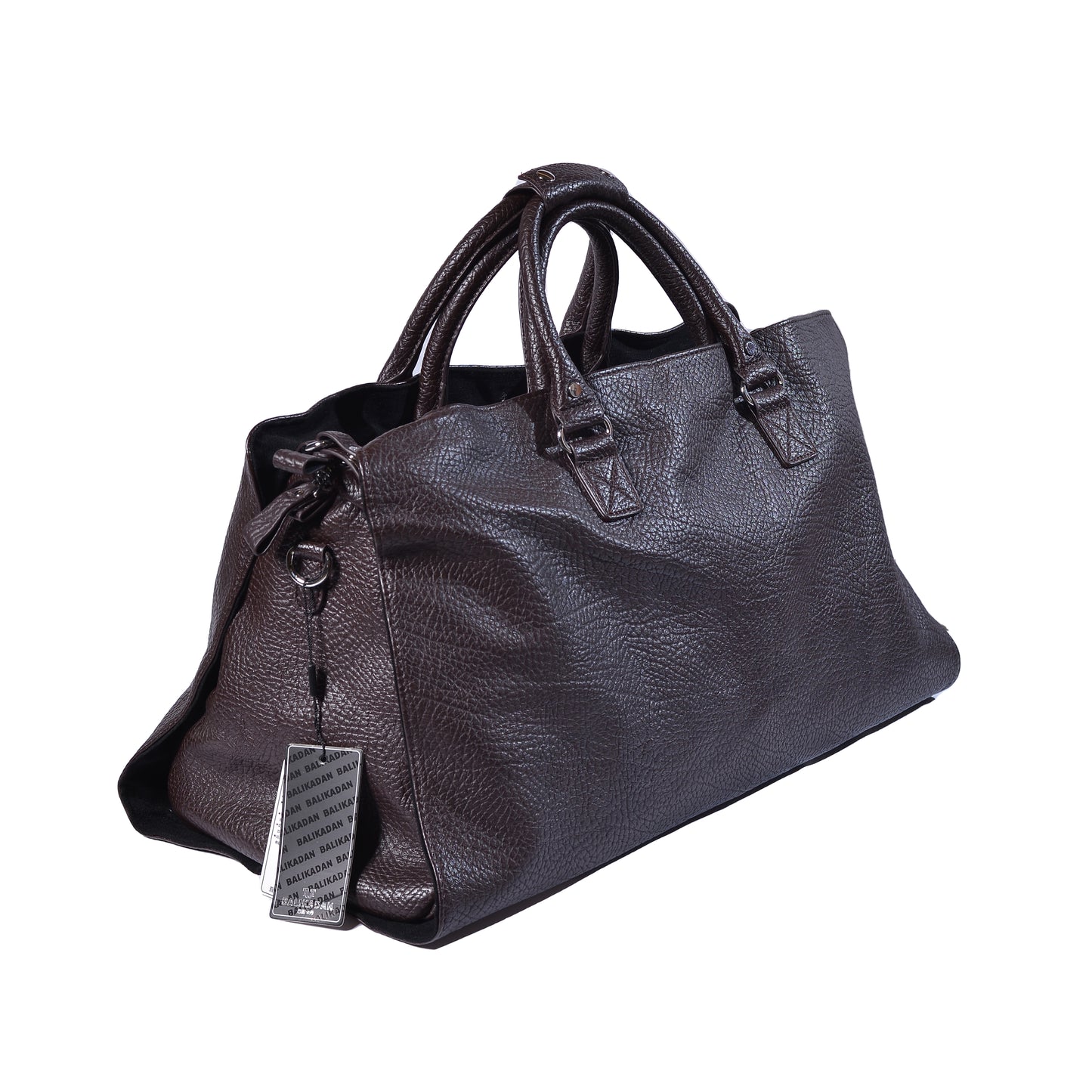 Roberto Cavalli plaque Leather Holdall Bag 96399 Coffee