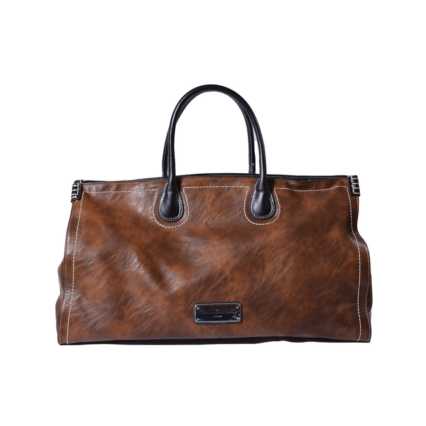 Balikadan plaque Leather Holdall Bag 963708 Brown