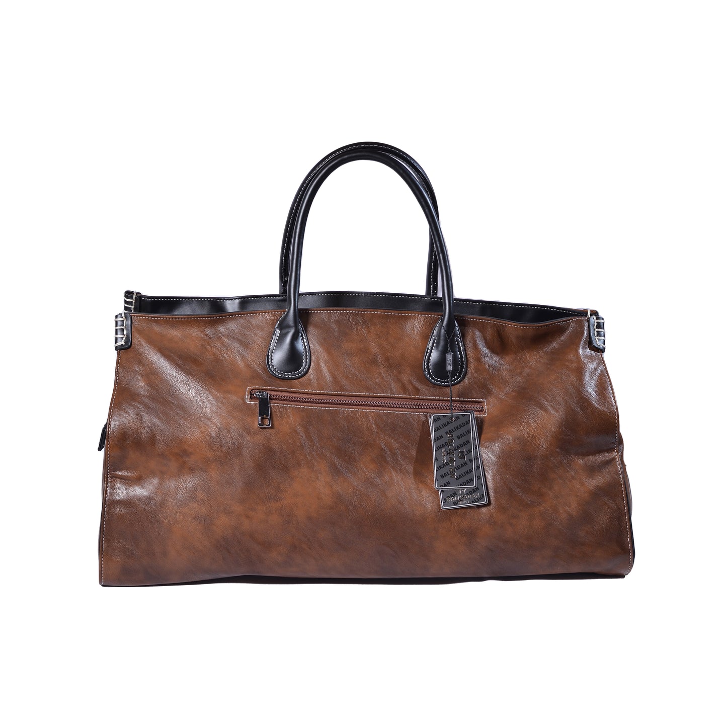 Balikadan plaque Leather Holdall Bag 963708 Brown
