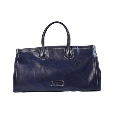 Balikadan plaque Leather Holdall Bag 963708 Blue