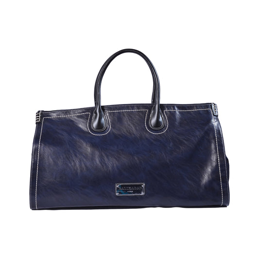 Balikadan plaque Leather Holdall Bag 963708 Blue