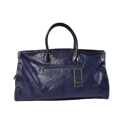 Balikadan plaque Leather Holdall Bag 963708 Blue