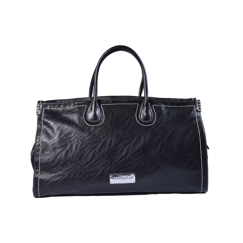 Balikadan plaque Leather Holdall Bag 963708 Black - 1