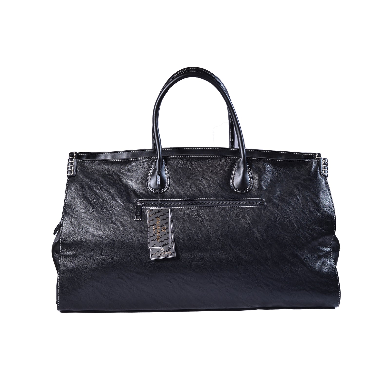 Balikadan plaque Leather Holdall Bag 963708 Black - 3