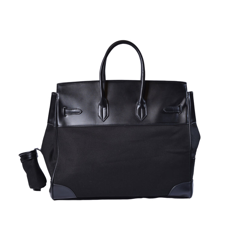 Hermès plaque Leather Holdall Bag 96011-A Black - 3