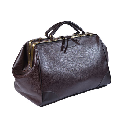 Balikadan plaque Leather Holdall Bag 2785 Coffee