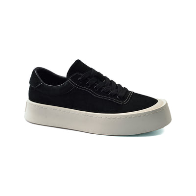 British Style Yuppie Platform Sneakers Men F7311A Black