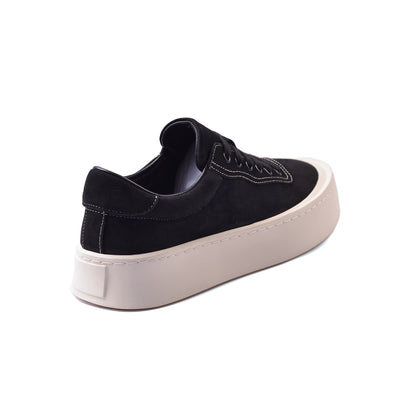 British Style Yuppie Platform Sneakers Men F7311A Black