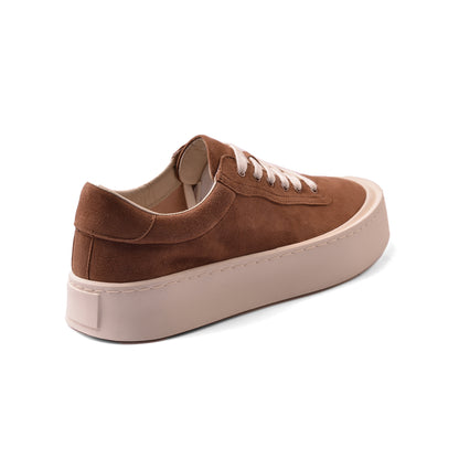 British Style Yuppie Platform Sneakers Men F7311A Brown