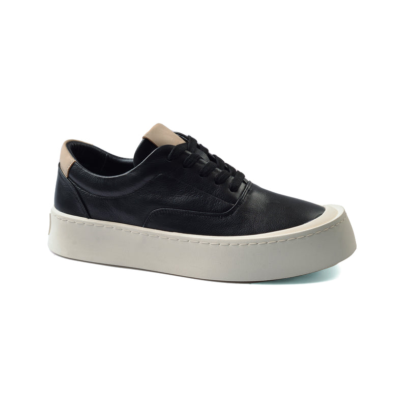 British Style Yuppie Platform Sneakers Men F7512 Black - 1