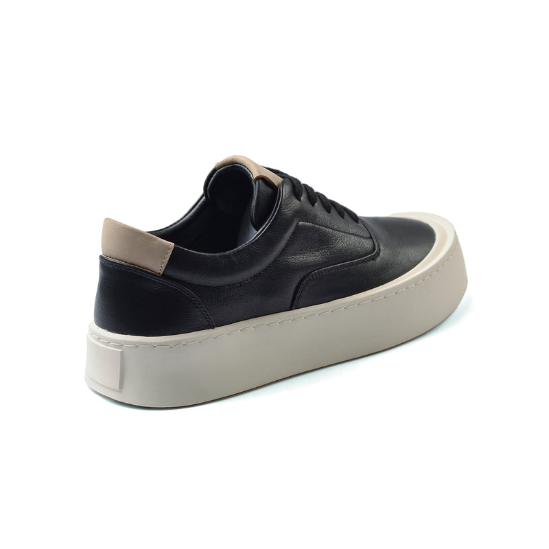 British Style Yuppie Platform Sneakers Men F7512 Black - 2