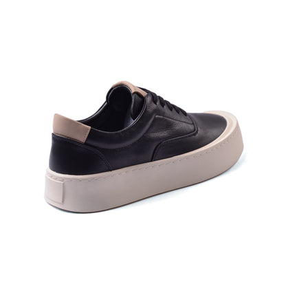 British Style Yuppie Platform Sneakers Men F7512 Black