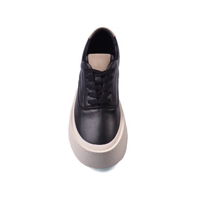 British Style Yuppie Platform Sneakers Men F7512 Black