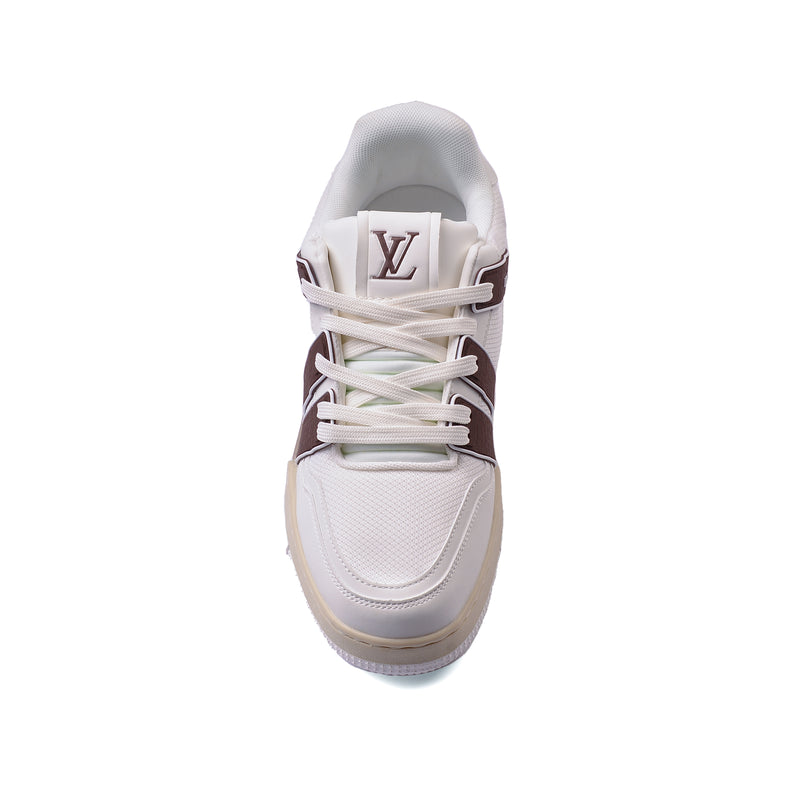 Louis Vuitton Trainer Monogram Denim Sneakers Man MD0128 White&Brown - 3