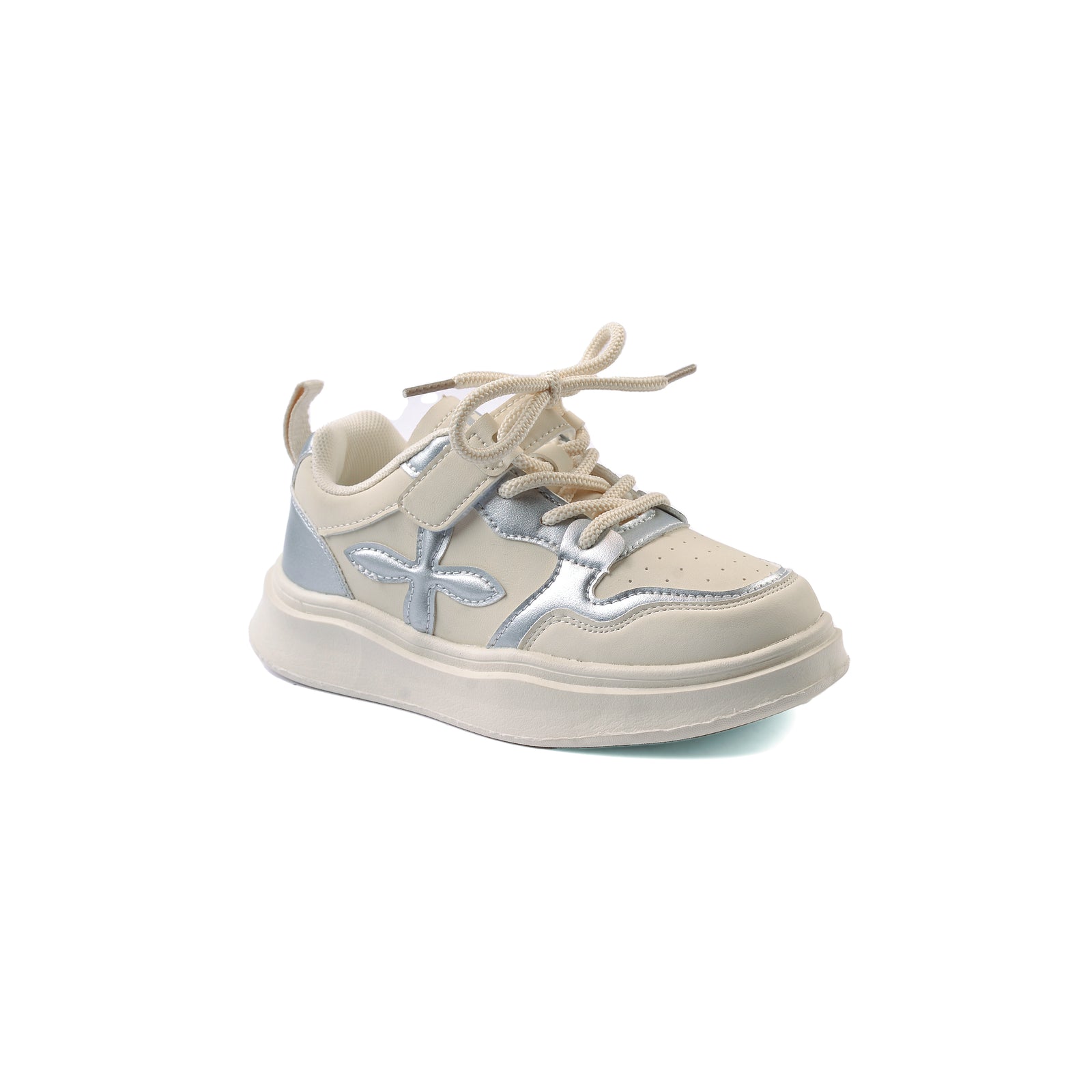 Sneakers Kids Running Comfortable Non Slip Durable lightweight 395-S-B Silver - 1