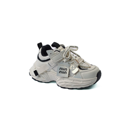 Sneakers Kids Running Comfortable Non Slip Durable lightweight 333 White&Black