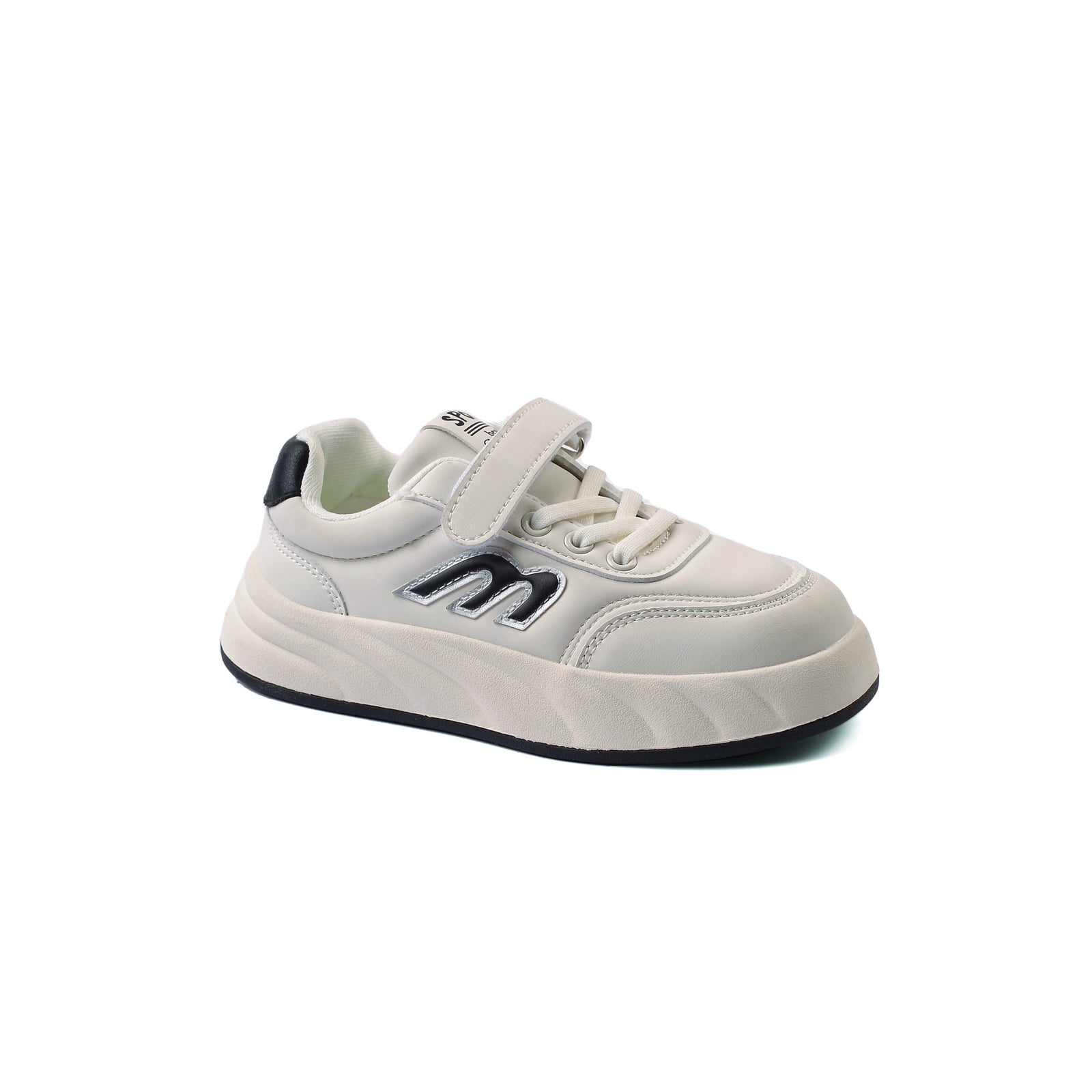 Sneakers Kids Running Comfortable Non Slip Durable lightweight 2537-S-B White&Black - 1