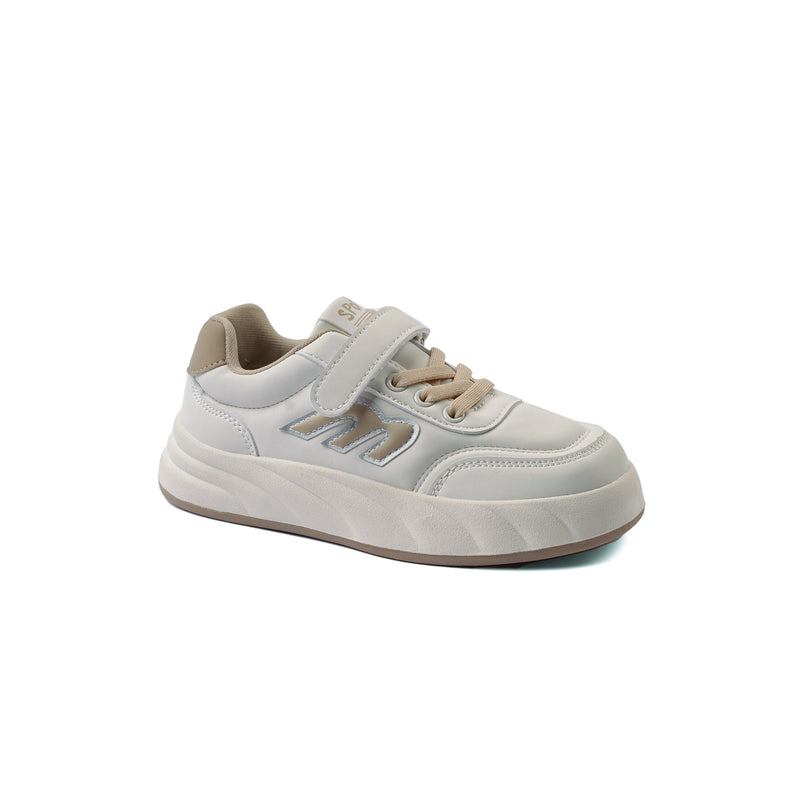 Sneakers Kids Running Comfortable Non Slip Durable lightweight 2537-S-B White&Beige - 1