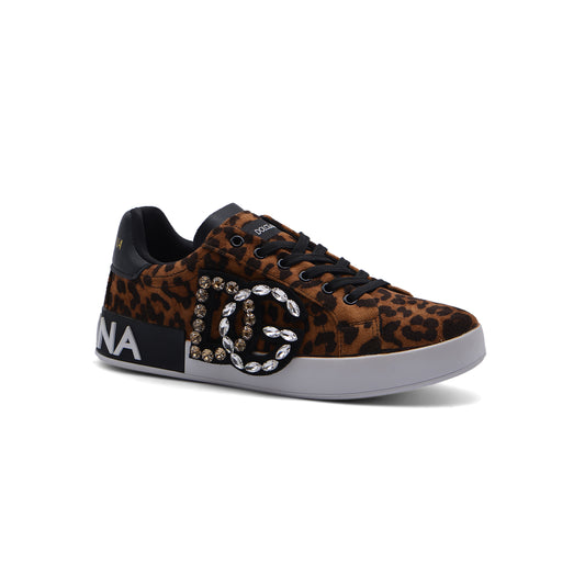 Dolce&Gabbana Portofino Logo Sneakers Saks Fifth Avenue JEN-684 Camel&Black