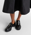 Prada Brushed Spazzolato Leather Loafers Woman 868 Black - 5
