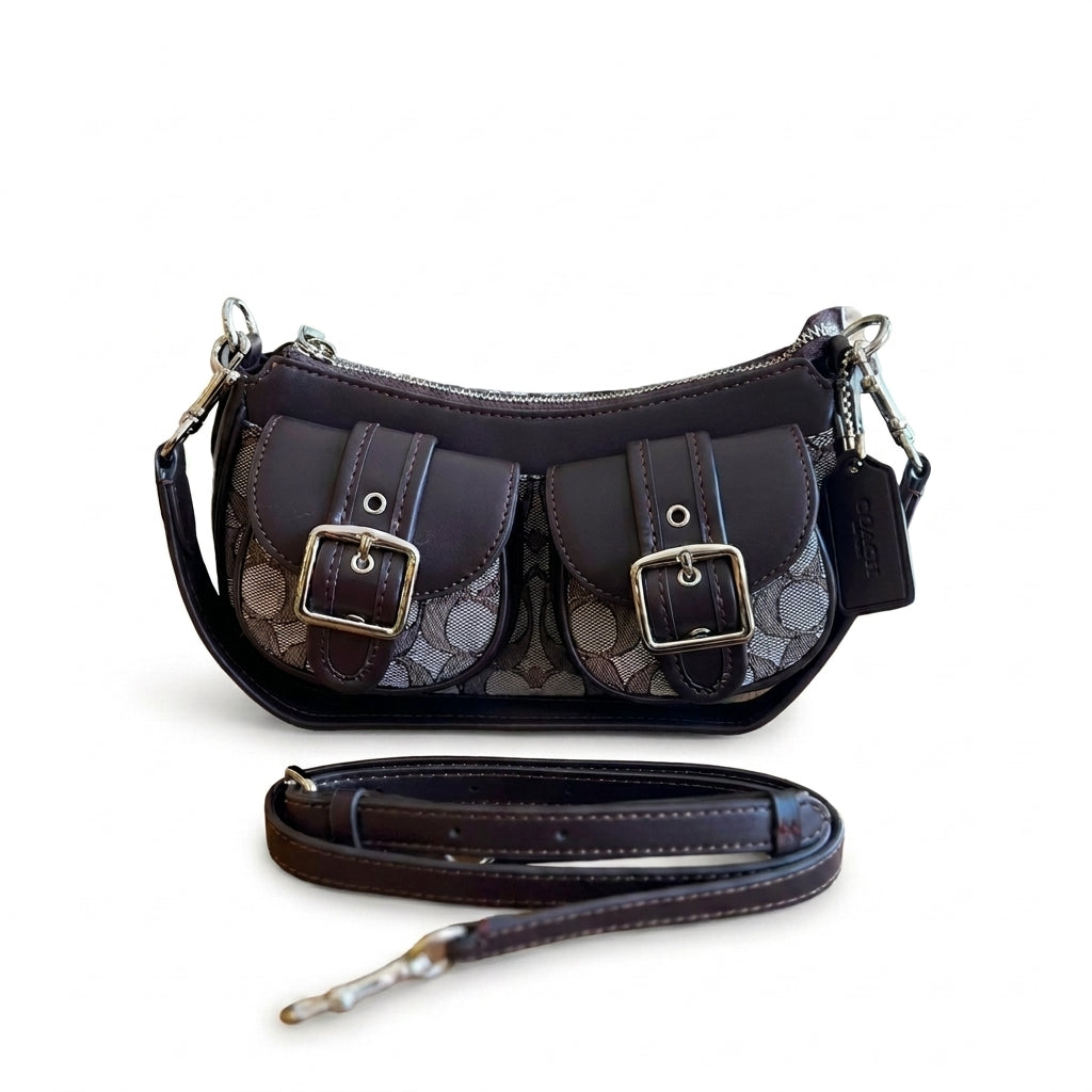 Coach - Ashton Bag In Signature Denim Length 12 cm - Width 24 cm Mirorr Women C076 Coffee - 1