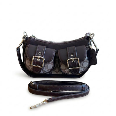 Coach - Ashton Bag In Signature Denim Length 12 cm - Width 24 cm Mirorr Women C076 Coffee