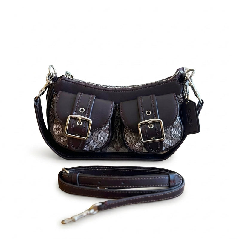 Coach - Ashton Bag In Signature Denim Length 12 cm - Width 24 cm Mirorr Women C076 Coffee - 1