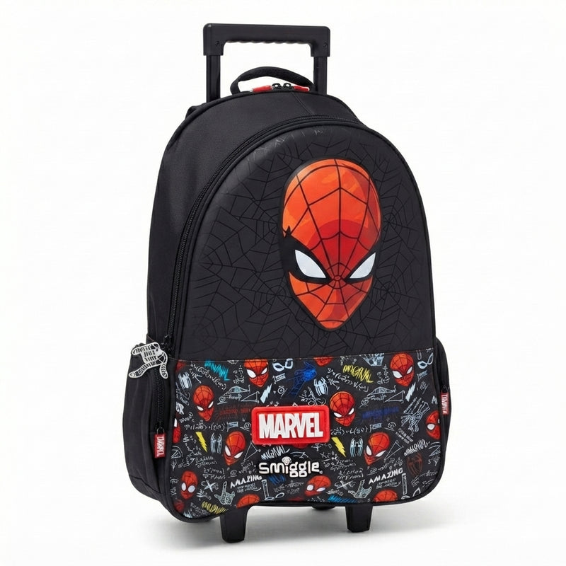 Smiggle Bags Spider Man Trolley Backpack with Lunch Bag School Kids 2981 Black&Red - 3