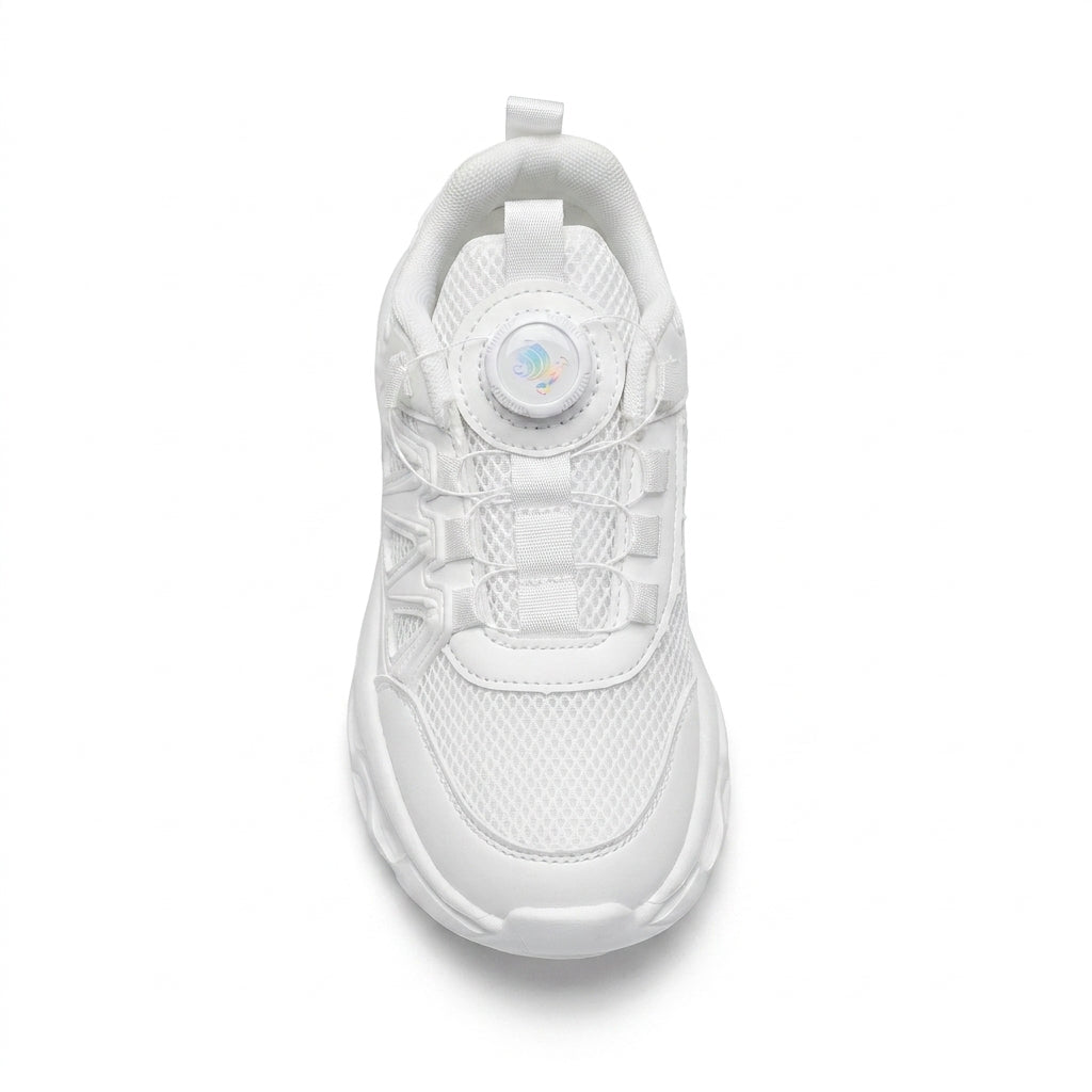 Kids Sneakers School with Adjustable Dial Laces Breathable Easy to wear dial closure alternative to laces 7590 White - 3