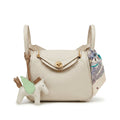 Hermès Etoupe Clemence Mini Bag Lindy 20 Gold Hardware Length 13 cm - Width 19 cm Mirror Woman H278 Off-White - 1