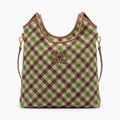 Miu Miu Ivy canvas and leather bag for Women Mirror Length 40 cm - Width 32 cm 2582 Brown - 1