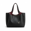 Tod's Leather micro Shoulder Bucket Hedgren Bag Solid Color PU Leather Bucket Bag with Top Hand Length 29 cm - Width 40 cm Mirror Woman 8833 Black - 1