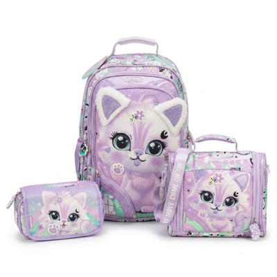 Chimola Gatito With a cat design Bag School Kids Size (18) 2978 Purple