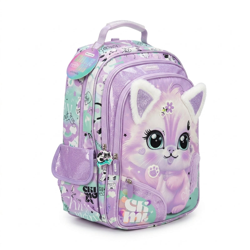 Chimola Gatito With a cat design Bag School Kids Size (18) 2978 Purple - 3