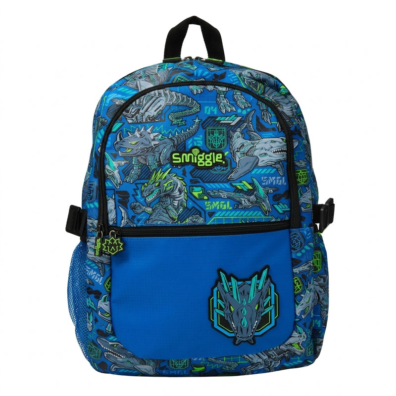 Smiggle Bags dinosaur Backpack with Lunch Bag School Kids 2980 Blue - 2