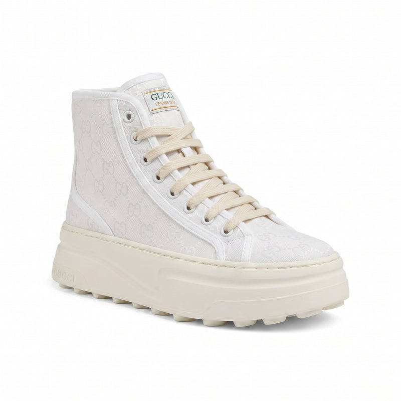 Gucci Original Canvas Woman High-Top Sneakers GG monogram canvas upper and platform sole G34087 - 5