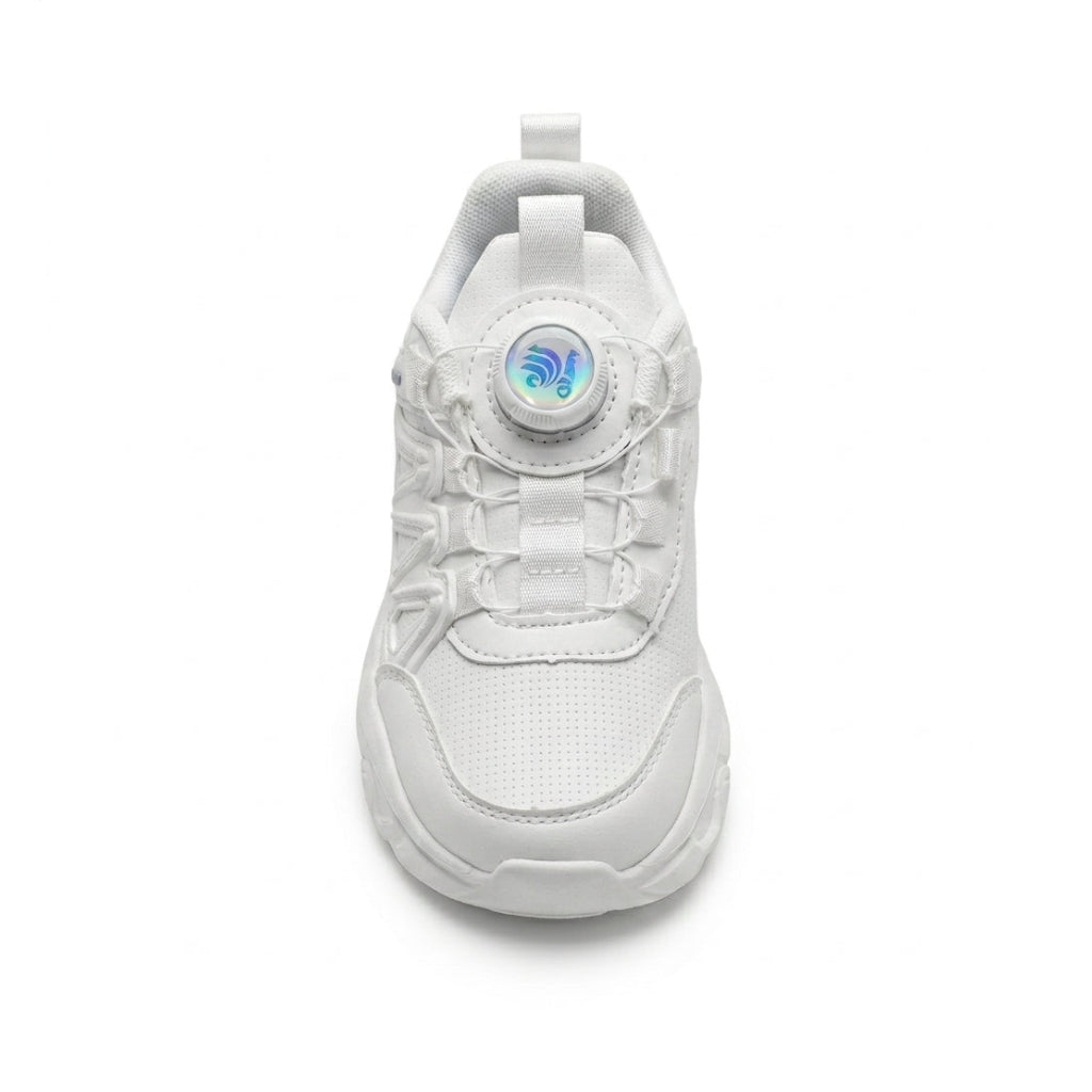 Kids Sneakers School with Adjustable Dial Laces Breathable Easy to wear dial closure alternative to laces 7590-1 White - 3